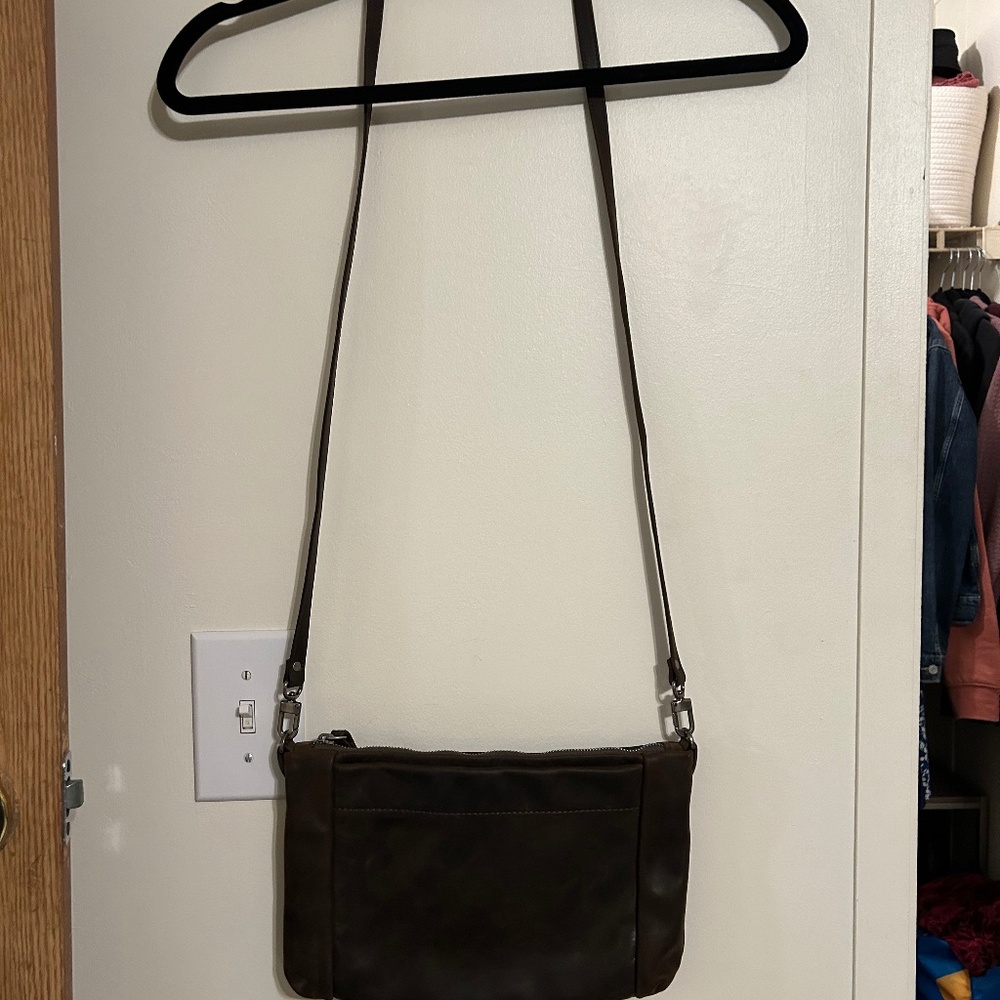 Rough & Tumble MARSDEN Distressed Espresso Leather Crossbody